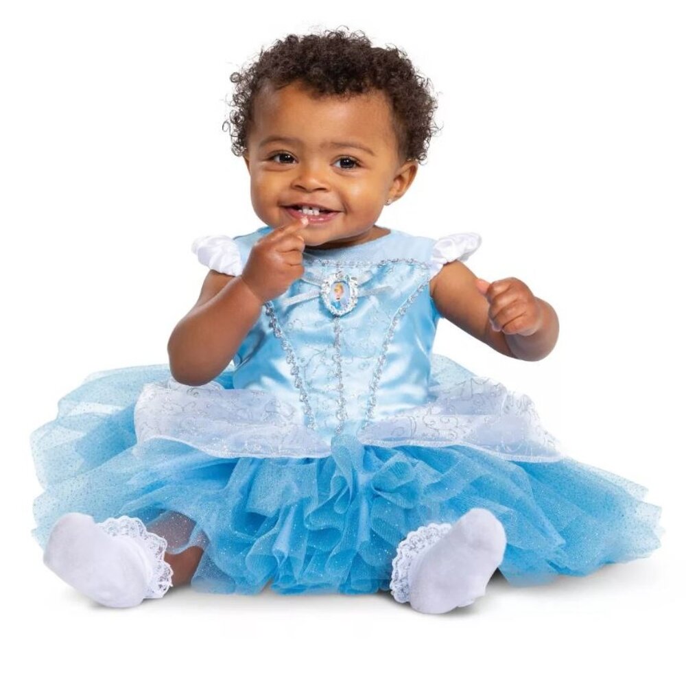 Princess Cinderella Halloween Costume 6/12 mths Blue Dress Disney Baby Girls